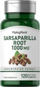 Piping Rock Sarsaparilla Capsules de racines 1000mg de Count de 120 Extrait concentré d'herbes non-OGM, supplément sans gluten