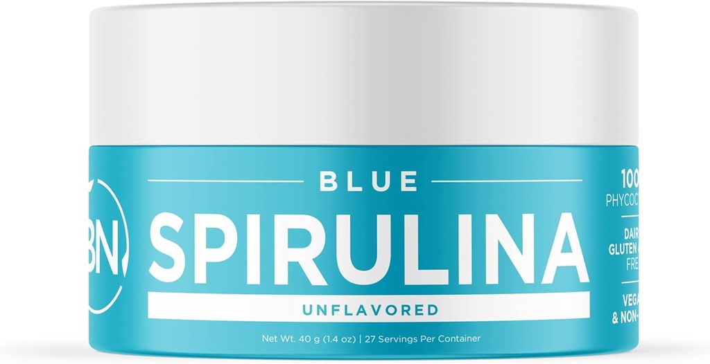 Blue Spirulina Powder Organic - USDA Certified - RAW Nutrient Dene Plus de 70% de protéines par portion - Protéine végétale source pure - Superfood - Riche en vitamines et minéraux