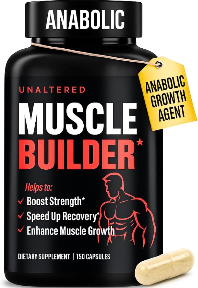 Bâtisseur de muscles anabolisants pour les hommes - croissance, taille, force - Supplément de construction musculaire naturelle et booster l'énergie - Tribulus Terrestris, Ginseng, vitamine D3, Ashwagandha - 150 capsules