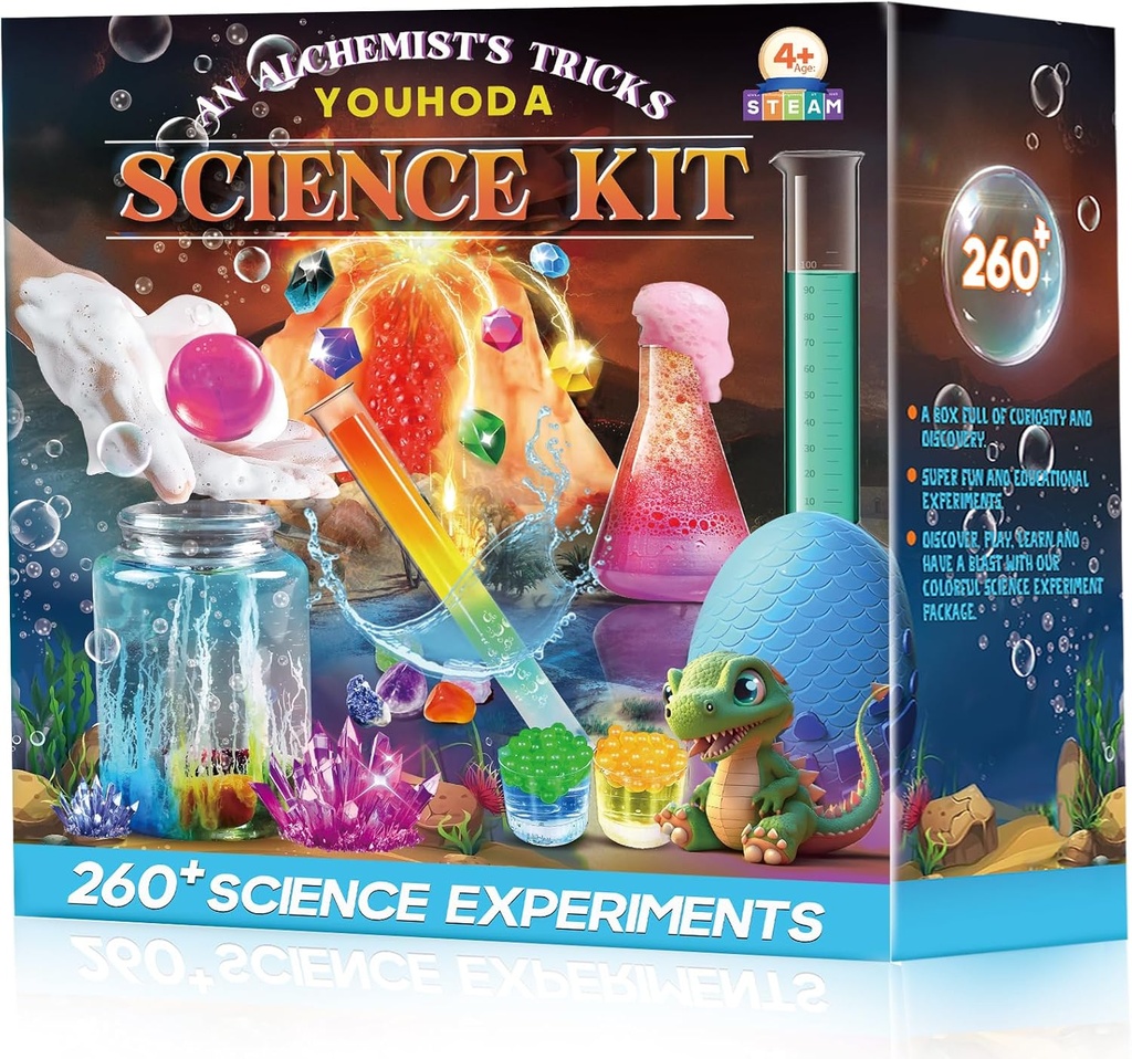 260+ Science Experiments - Plus de 120 pcs Science Kits pour les enfants Age 5-7-9-12, Garçons Filles Pre School Chemistry Set & STEM Apprentissage Jouets éducatifs, Cadeaux d'anniversaire Bas de Noël pour enfants
