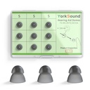 Ensemble de 9 aides auditives Domes, Silicone Power Domes Close Domes Conseils d'oreille, Domes de remplacement de l'aide auditive, RITE RIC sûr et Amplifieur auditif BTE ouvert, couleur fumée, petit