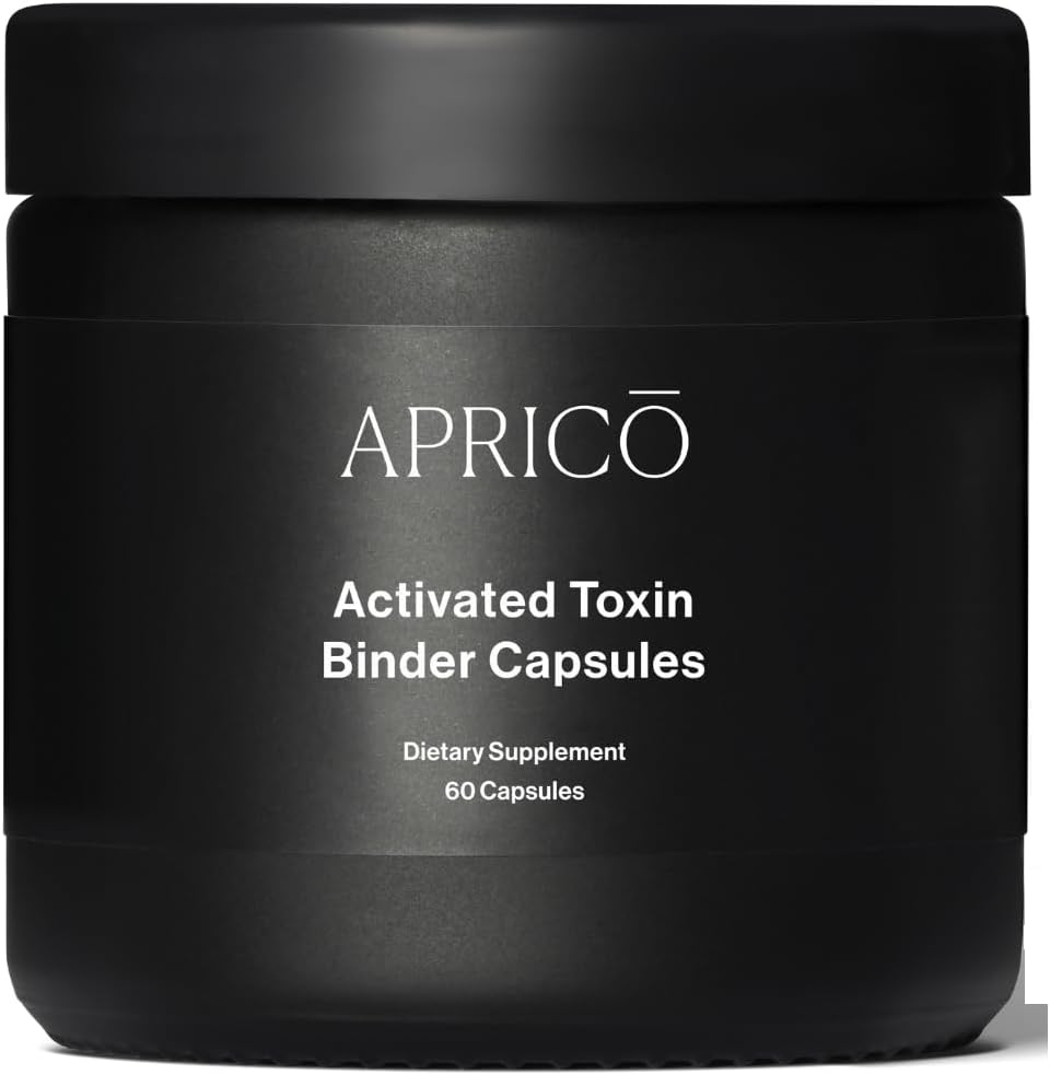 Aprico Activated Toxin Binder Capsules with Activated Charcoal, Zeolite, and Aloe Vera - Detox Support (60 Capsules)