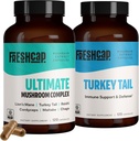FreshCap Champignons Immunity Bundle (Gélules de queue de Turquie et Capsules complexes de champignons ultimes)