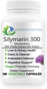 Silymarin 300 – Extrait de chardon de lait normalisé avec Silybin 300 mg – Santé du foie et du rein, Détox du foie et nettoyage, Antioxydants – Vegan - 180 capsules végétales