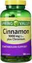 Cannelle de Spring Valley 1000mg Plus Chrome, 180 Capsules