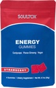 Soultox Energy Mushroom Gummies Strawberry - Formule végétalienne avec Ginseng, Cordyceps, Caféine, Vitamine B12 - Améliore l'énergie et la fonction cognitive - Ingrédients naturels - 10 Pack