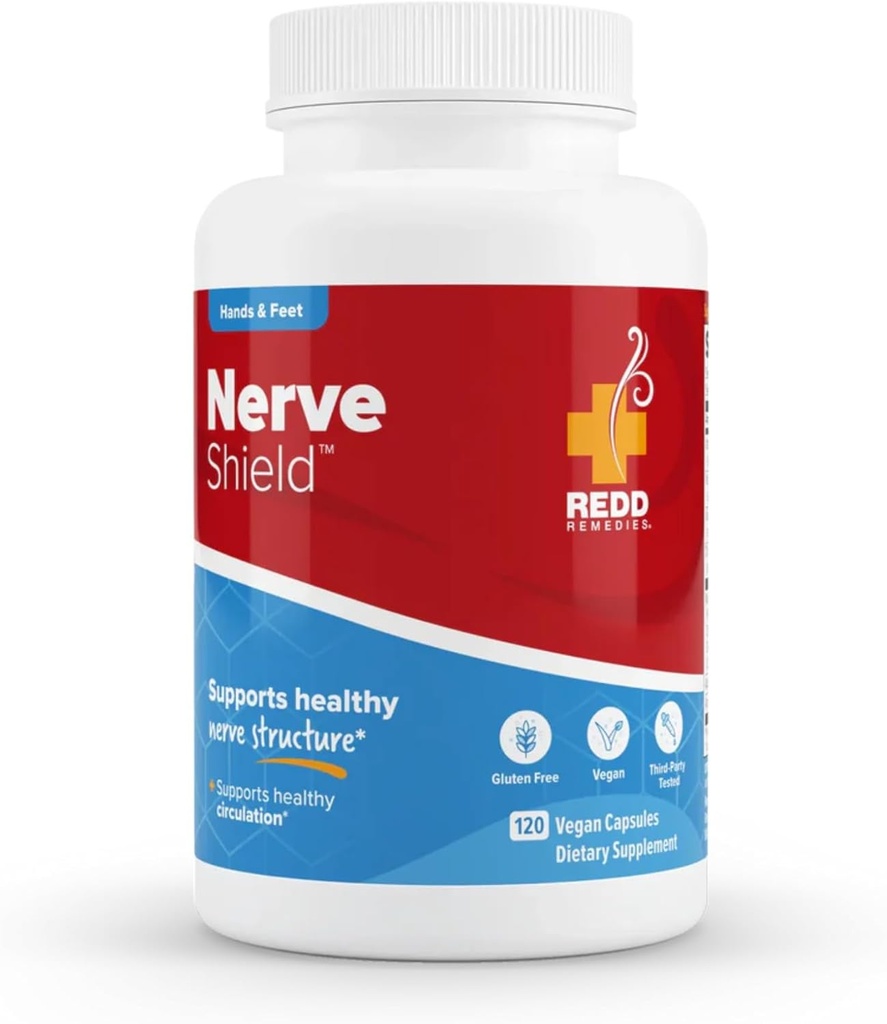Redd Remèdes, Bouclier Nerve, soutient la structure et la circulation de la nerve saine, 120 capsules véganes