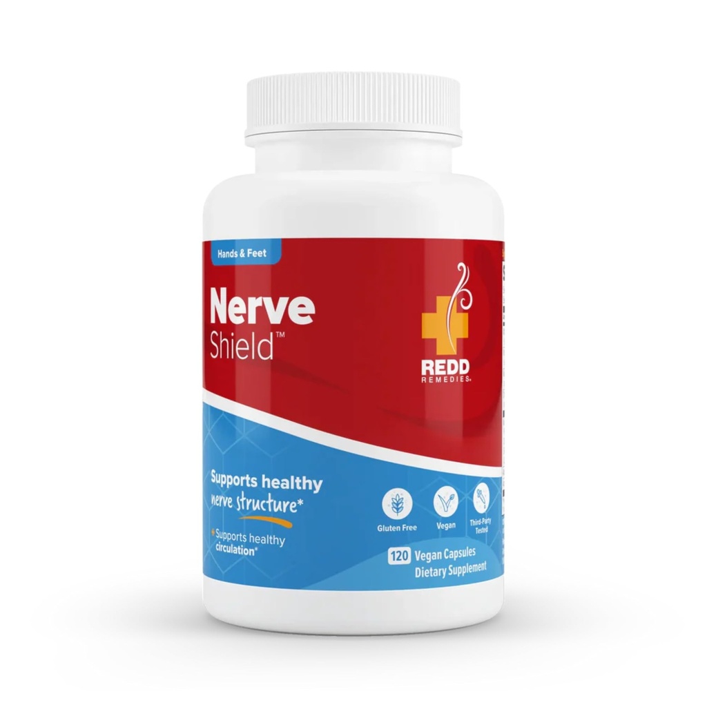 Redd Remèdes, Bouclier Nerve, soutient la structure et la circulation de la nerve saine, 120 capsules véganes