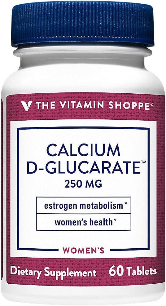 La vitamine Shoppe Calcium D-Glucarate 250MG, Substance naturelle pour la santé des femmes qui soutient le métabolisme et l'équilibre hormonal œstrogènes par la désintoxication (60 comprimés)