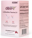 L-Citrulline Taurine 2:1, L en poudre de Citrulline L aromatisée aux fraises Suppléments de Citrulline, Poudre de Taurine Vegan, Sans caféine, Sans gluten, 30 Pack