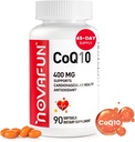 CoQ10-400mg-Softgels avec huile de noix de coco MCT, supplément à haute absorption Coenzyme Q10 pour la santé cardiaque et la production d'énergie, 90 Compte, 45 jours d'approvisionnement