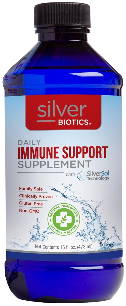 Silver Biotics Multivalent SilverSol Technology Ag4O4 10 PPM Immune Support -Bio-Hacking Immune Building Natural Support - 16 Fl Oz