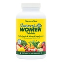 NaturesPlus Source de vie Femmes Multivitamine - 120 comprimés végétariens - Aliments entiers, enzymes et minéraux - Santé générale, énergie - Sans gluten - 60 portions