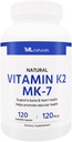 ML Naturals Natural Vitamin K2 MK-7 120 mcg 120 Vegetable Capsules. Natural MK-7/99% All-Trans MK-7. Supports Bone & Heart Health, Helps Promote Vascular Health, NSF-Certified & cGMP-Compliant.