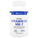 ML Naturals Vitamine naturelle K2 MK-7 120 mcg 120 Capsules végétales. Natural MK-7/99% All-Trans MK-7. Soutient la santé des os et du coeur, aide à promouvoir la santé vasculaire, certifié NSF & CGMP-Compliant.