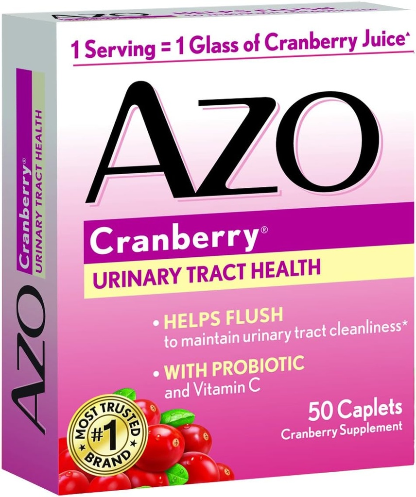 AZO All Natural Concentrated Cranberry Tablets, 50 Count (Pack of 3)