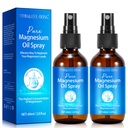 Spray de magnésium, Spray d'huile de magnésium pur pour pieds, ingrédient naturel dans bouteille de verre, facile à absorber et utiliser 2Pack