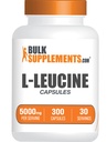 BulkSupplements.com Capsules L-Leucine - Suppléments Leucine, Supplément Acid Amino - Sans gluten, 10 Capsules par portion (5000mg), 300 Compte (paquet de 1)
