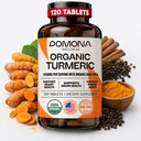 Pomona Wellness complément curcuma biologique 2100 mg, USDA biologique, non-OGM, végétalien, curcumine curcuma avec poivre noir pour l'absorption, pour le soutien conjoint et l'immunité, 120 comprimés