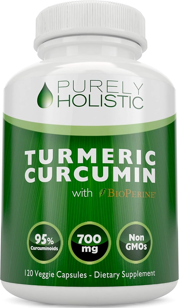Curcumine curcumine avec BioPerine - 120 Capsules Vegan - 700mg de Tumère par Capsule - avec Extrait de poivre noir 95% Curcuminoides