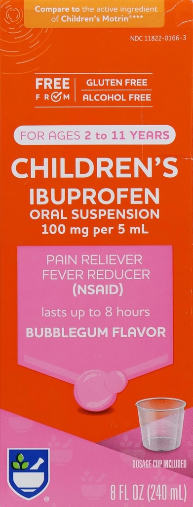 Ibuprofène pour enfants, 2-11 ans, Bubble Gum - 8 oz.