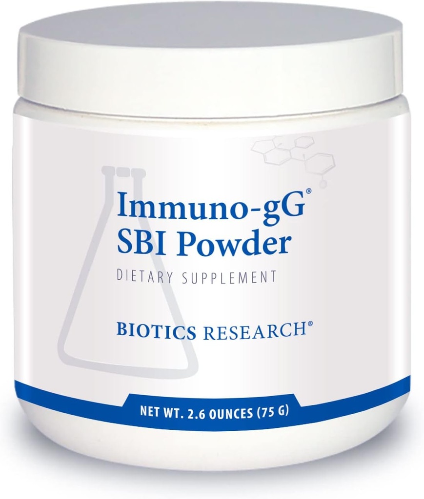 Recherche en biotique Immuno-gG en poudre SBI Formule de poudre facile à mélanger, IgG ultime, Complete Gut Health et Immune Support, Sans lait, Immunoglobuline Concentrate - 2,6 Oz