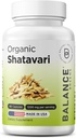 Shatavari biologique 1200mg, 60 Capsules - Vitamines de soutien à l'allaitement, Équilibre hormonal pour les femmes, Racine d'asperge Racemosus