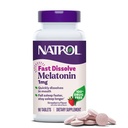 Natrol Dissolve rapide Mélatonine 1 mg, Soutien du sommeil pour les adultes