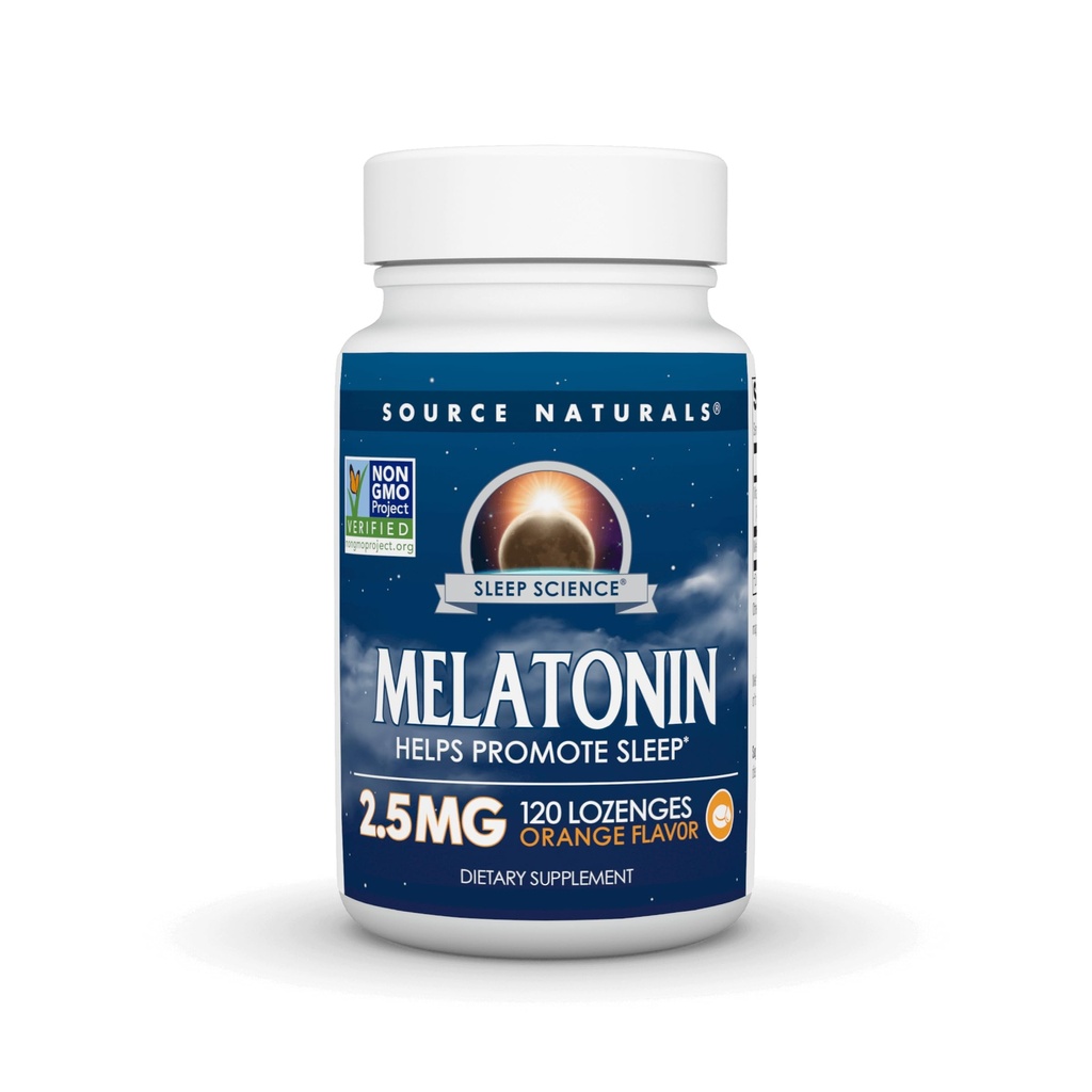 Source Naturelles Mélatonine 2,5 mg - 120 Lozanges à saveur orange