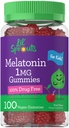 Carlyle Kids Melatonin Gummies de 1 mg 100 Comte de 1 mg Fruit Flavor Gummy de 1 mg Vegan, non-OGM, sans gluten par germes de lil