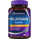 Recettes du médecin Melatonine 10 mg, haute puissance, non-Habit formant, végétalien, suppléments de soutien du sommeil pour les hommes et les femmes, non-OGM, sans gluten, 120 comprimés