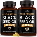 NOUVELLES Gélules softgel à l'huile de graines noires d'ÂGE - Nigella Sativa premium pressée à froid produisant de l'huile pure de cumin noir - non-OGM et végétarien (120 softgels)