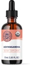 Vimergy USDA Extrait liquide d'Ashwagandha biologique – 27 2mL (2 gouttes ou 48-54 gouttes) portions (220mg Extrait par portion). Stress Adaptogen, Cognitive & Sleep Support. Sans alcool, sans OGM (55 ml)