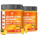 (2 Pack) Quercetine sans sucre avec Gummée de Bromelain pour enfants et adultes - Immune, Antioxydant, Soutien saisonnier, 1000mg Suppléments de Quercetine avec Bromelain, Zinc, Elderberry, Vitamine C D3 E, 120 Compte