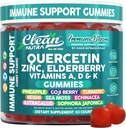 Nettoyant Quercetin Immune Soutien Gummées Zinc Vitamine K2 D3 A Bromelain Goji Berry Turmeric Sea Moss Echinacea Astragalus Selenium Feuille d'olive Supplément d'immunité Vitamines Gummy