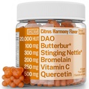 SHIZAM DAO Enzyme bromelain Gommies avec Butterbur Quercetin extrait de la racine de l'ongle, DAO Diamine Enzyme d'oxydase, supplément de thé Alt pour comprimés de teinture de poudre, Feuille 500mg