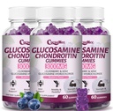 3 Packs Glucosamine Chondroïtine Gommy 3000MG, Supplément de soutien mixte extra-fort avec MSM & Elderberry, Flexibilité, Soutien immunitaire antioxydant Gommy pour adultes, hommes et femmes 180Cts