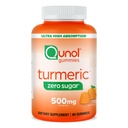 Gummies turcumées de sucre Zéro Qunol, Gummy avec 500mg curcumine curcumine, supplément de soutien conjoint, Curcumine curcumine ultra haute absorption, végétarien, sans gluten, 90 Compte