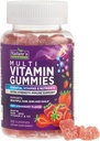 Gommies multivitamines pour adultes - Gommy multivitamines complètes pour les femmes et les hommes - Vitamines et minéraux essentiels avec les vitamines A, C, D, E et haute puissance B12 - Multivitamines multivitamines Gommy végétariennes - 60 Gommy
