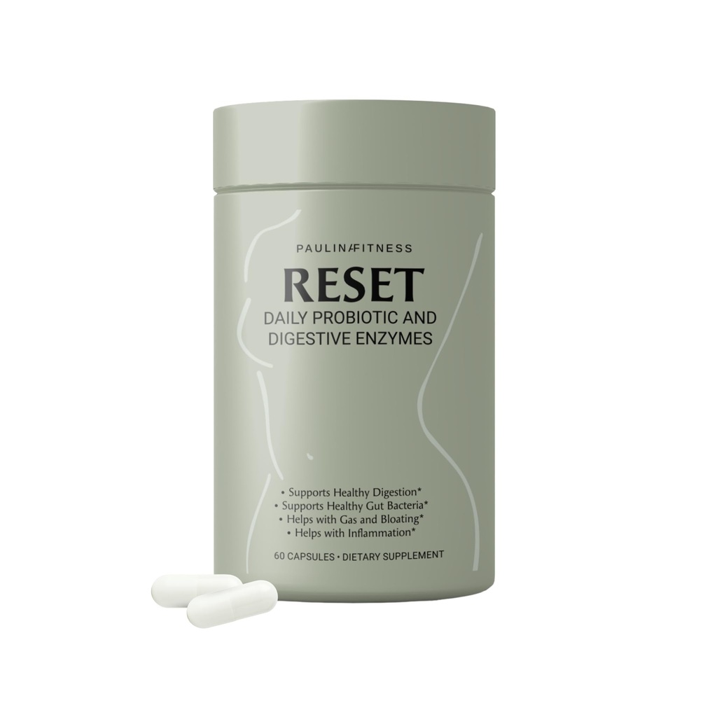 Reset Daily Probiotic + Enzymes digestifs prébiotiques pour les plantes – Avancées pour les femmes – Bloating Relief, Weight Management, Digestion, Gut Health – Vegan, Table-Stable – 60 Capsules (30 jours d'approvisionnement)