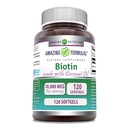 Formules étonnantes Biotine avec supplément huile de coco biologique extra vierge de 10000 Mcg.