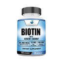 American Standard Suppléments Biotin 20 000 mcg avec kératine, poudre de noix de coco et zinc, supplément Biotin pour les femmes et les hommes, 120 capsules de légumes, 120 jours d'approvisionnement