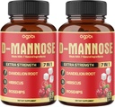2 Packs 60 Compte 4 Mois - Capsules D-Mannose - Natural Urinary Tract Health & Immune Support - 7en1 avec Cranberry, Dandelion, Hibiscus et plus