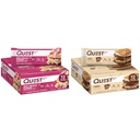 Quest Nutrition Chocolat blanc Barres protéinées de framboises, haute protéine, faible teneur en glucides, sans gluten, bon kéto, 12 Count & S'mores Barre protéinée, haute teneur en protéines, faible teneur en glucides, bon kéto, 12 Count