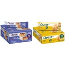 Quest Nutrition Barres protéinées de bleuets croustillants, 16g de protéines, 1g de sucre, 3g de citron et barres protéinées de gâteau, haute protéine, faible teneur en glucides, sans gluten, amical kéto