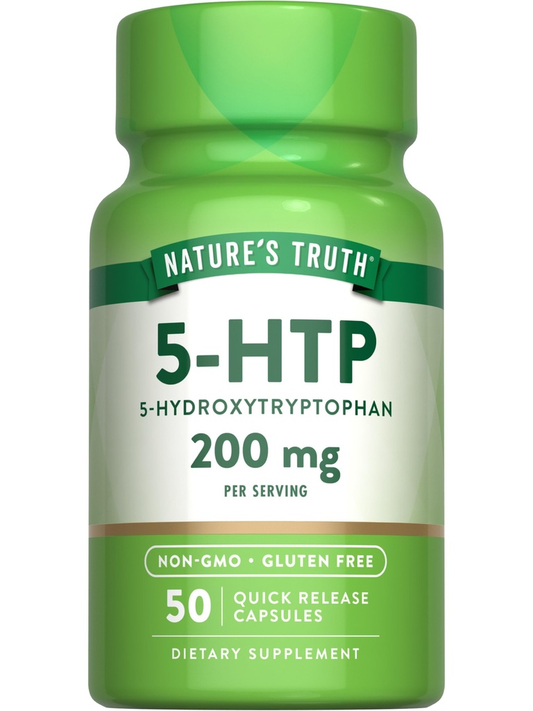 Nature's Truth 5HTP 200mg Capsules de $ 50 Comte $ 5 Hydroxytryptophane $ Supplément sans OGM et sans gluten