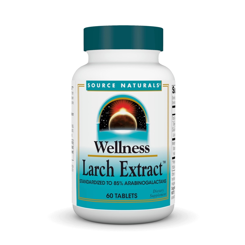 Source Naturals Wellness Larch Extract - Standardisé pour Arabinogalactans - 60 comprimés