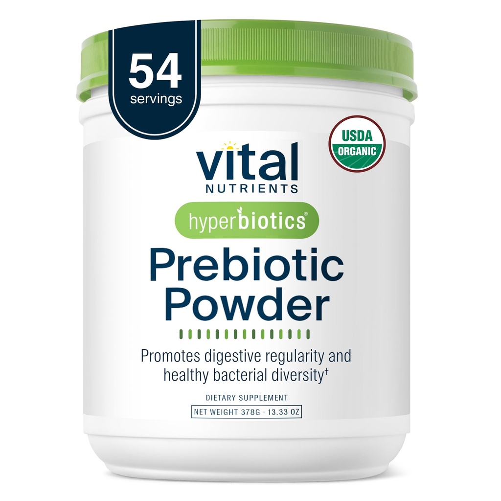 Hyperbiotiques Nutriments vitaux Poudre de fibre organique prébiotiques Soutient la santé de Gut et la régularité digestive.