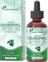 Naturations Chlorophylle Liquid Drops: - Déodorant naturel, Immune Support, Energy Boost - Clorofila Concentrate avec huile de menthe poivrée biologique - 30 portions, 60 ml