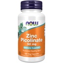 MAINTENANT Aliments suppléments, Picolinate de zinc 50 mg, soutient les fonctions enzymatiques*, support immunitaire*, 120 capsules de légumes (l'emballage peut varier)